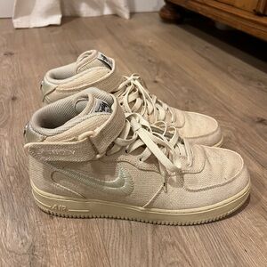 Nike x Stussy Air Force 1 Mid "Fossil" Sneakers